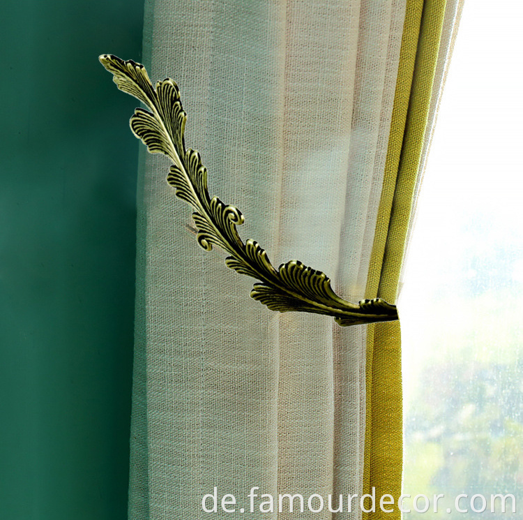 European Brass Bath Leaf Curtain Cloth Metal Buckle